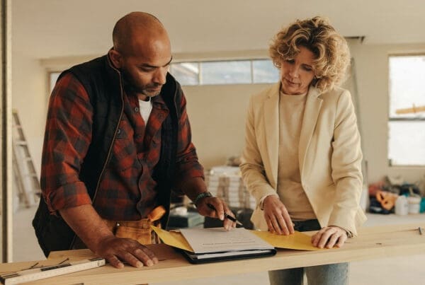 Insurance by Industry - Professional Contractor and Homeowner Signing an Agreement for Renovation Project